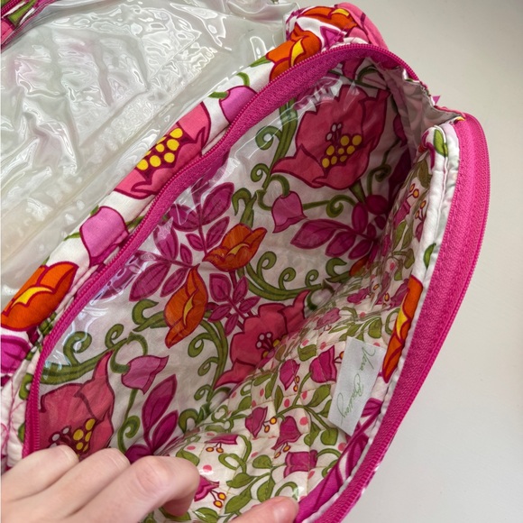 Vera Bradley Floral Pink and Green Women's Cosmetics Case - Picture 5 of 6